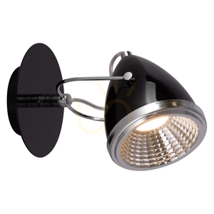 Oliver Wall Sconce, Includes 1xGU10 LED (Max. 6W), Black/Chrome Metal, 21 cm small 1