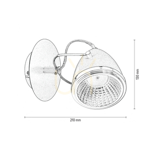 Oliver Wall Sconce, Includes 1xGU10 LED (Max. 6W), Black/Chrome Metal, 21 cm small 3