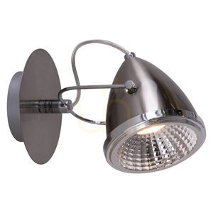 Oliver Wall Sconce, Includes 1xGU10 LED (Max. 6W), Satin/Chrome Metal, 21 cm small 1