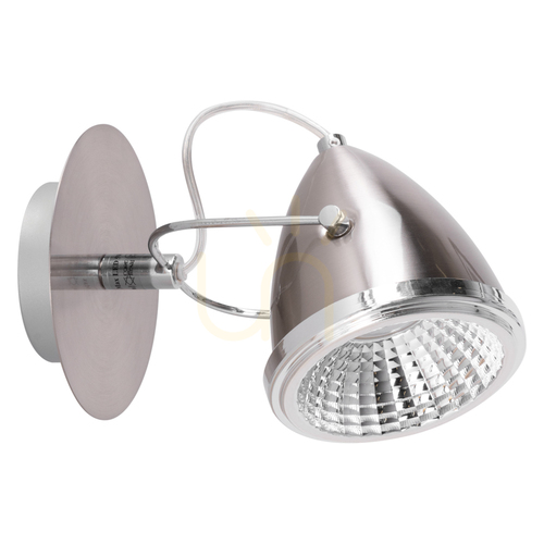 Check Oliver Wall Sconce, Includes 1xGU10 LED (Max. 6W), Satin/Chrome Metal, 21 cm