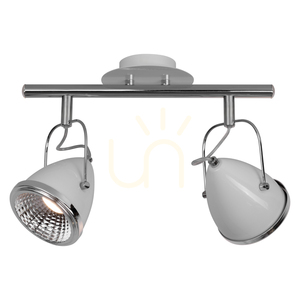 Oliver Ceiling Light, Includes 2xGU10 LEDs, Max. 5.5W, White/Chrome Metal, 35 cm small 1