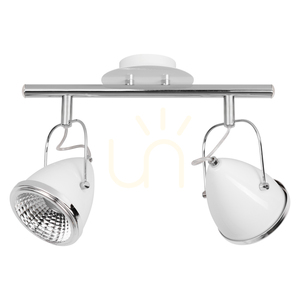 Oliver Ceiling Light, Includes 2xGU10 LEDs, Max. 5.5W, White/Chrome Metal, 35 cm small 0