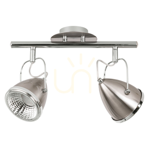 Oliver Ceiling Light, Includes 2xGU10 LEDs (Max. 6W), Satin/Chrome Metal, 35 cm small 0