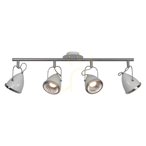 Oliver Ceiling Light, Includes 4xGU10 LEDs, Max. 6W, White/Chrome Metal, 76 cm small 1