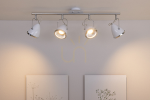 Oliver Ceiling Light, Includes 4xGU10 LEDs, Max. 6W, White/Chrome Metal, 76 cm small 3