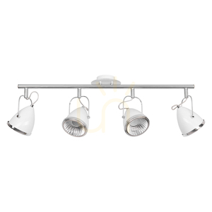 Oliver Ceiling Light, Includes 4xGU10 LEDs, Max. 6W, White/Chrome Metal, 76 cm small 0