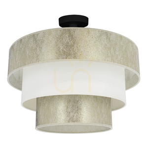 Ora Ceiling Light, 1xE27, Max. 40W, Black Metal/Gold-Cream Lampshade, Ø45 cm small 0