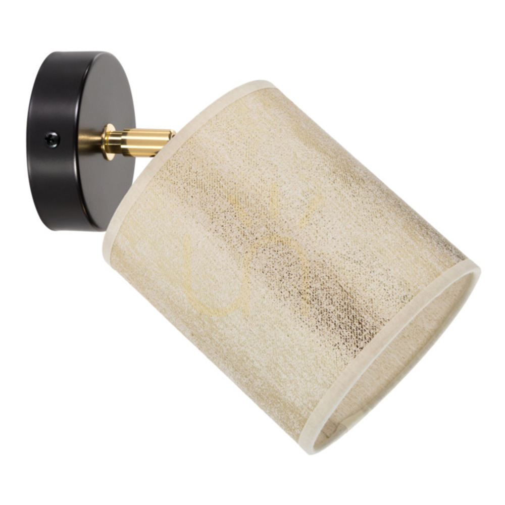 Ora Wall Sconce 1xE27 Max. 25W Black-Gold Metal/Gold Lampshade 25 cm