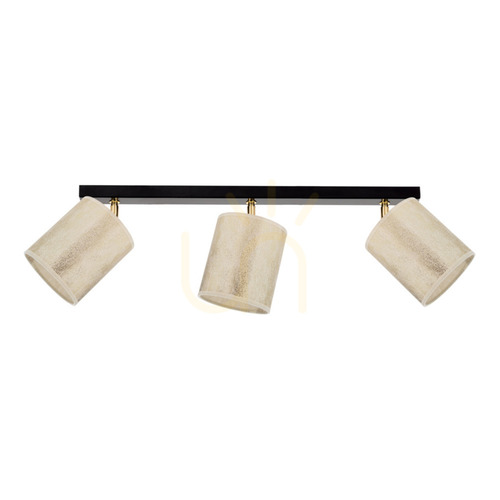 Check Ora Ceiling Light, 3xE27, Max. 25W, Black-Gold Metal/Gold Shade, 52 cm