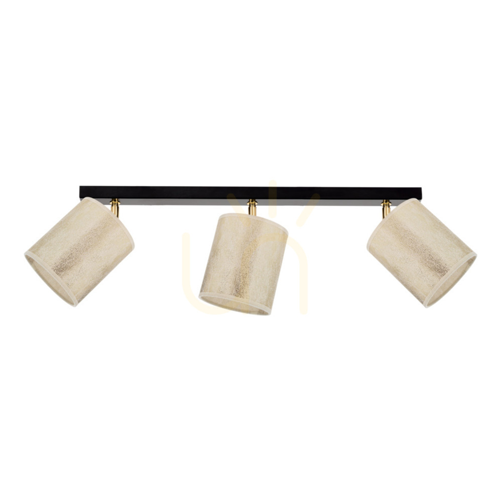 Ora Ceiling Light, 3xE27, Max. 25W, Black-Gold Metal/Gold Shade, 52 cm