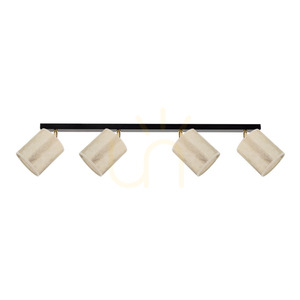 Ora Ceiling Light, 4xE27, Max. 25W, Black-Gold Metal/Gold Lampshade, 90 cm small 0
