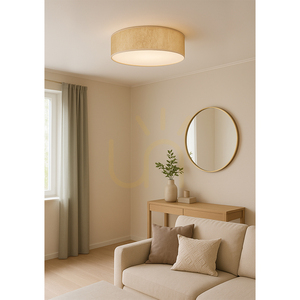 Ora Ceiling Light, 4xE27, Max. 25W, White Metal/Gold Lampshade, Ø48 cm small 2