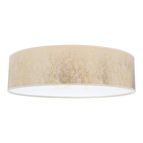Check Ora Ceiling Light, 4xE27, Max. 25W, White Metal/Gold Lampshade, Ø48 cm
