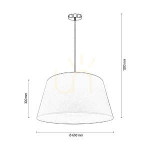 Ora Pendant Light, 1xE27, Max. 40W, Black Metal/Transparent PVC Cable/Gold Lampshade, Ø60 cm small 3