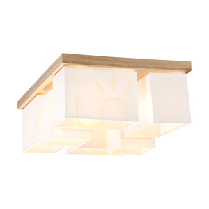 Paloma Ceiling Light, 6xE27, Max. 25W, Oiled Oak/White, 55 cm Lampshade small 3