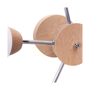 Spot Light Parma Wood 8320374 ceiling light, 3 × E27, oiled oak and chrome, Ø62 cm small 2