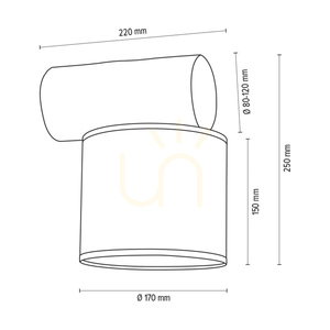 Pino Mix Wall Sconce 1xE27 Max. 25W Gray-Stained Pine / Anthracite Lampshade 25 cm small 2