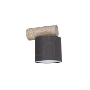 Pino Mix Wall Sconce 1xE27 Max. 25W Gray-Stained Pine / Anthracite Lampshade 25 cm small 0