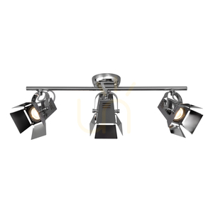 Photo Ceiling Light, Includes 3xGU10 LEDs, Max. 5W, Chrome Metal, 57 cm small 1
