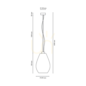 Piro Pendant Light, 1xE27, Max. 60W, Chrome Metal / Transparent PVC Cable / White Glass Shade, Ø25 cm small 2