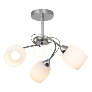 Pisa Ceiling Light, 3xE27, Max. 60W, Chrome Metal/White Glass Shade, Ø58 cm small 1