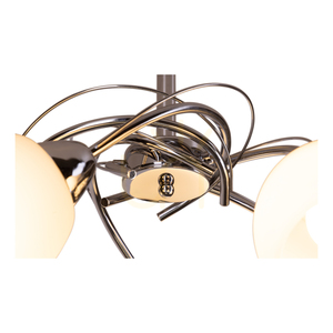 Pisa Ceiling Light, 5xE27, Max. 60W, Chrome Metal/White Glass Shade, Ø58 cm small 2