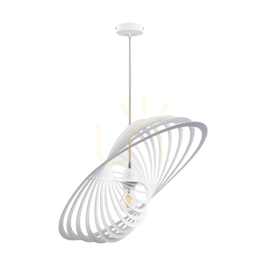 Planet Pendant Light, 1xE27, Max. 60W, White Metal/White PVC Cable/White Metal Shade, 61 cm small 0