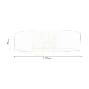 Prata Ceiling Light, 4xE27, Max. 25W, White Metal/Silver Shade, Ø58 cm small 2