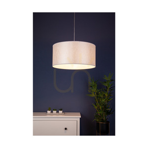 Prata Pendant Light, 1xE27, Max. 60W, Chrome Metal / Transparent PVC Cable / Silver Lampshade, Ø50 cm small 1