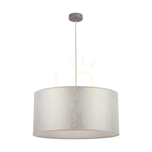 Prata Pendant Light, 1xE27, Max. 60W, Gray Metal / Transparent PVC Cable / Silver Lampshade, Ø50 cm small 0