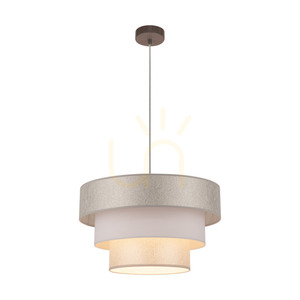 Prata Pendant Light, 1xE27, Max. 40W, Gray Metal / Transparent PVC Cable / Silver-White Lampshade, Ø45 cm small 1