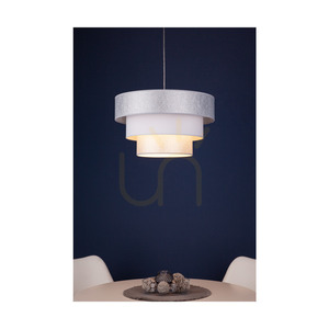 Prata Pendant Light, 1xE27, Max. 40W, Gray Metal / Transparent PVC Cable / Silver-White Lampshade, Ø45 cm small 2