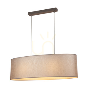 Prata Pendant Light, 2xE27, Max. 40W, Gray Metal/Transparent PVC Cable/Silver Lampshade, 80 cm small 1