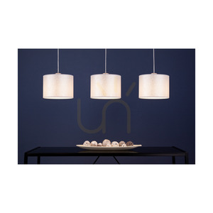 Prata Pendant Light, 3xE27, Max. 40W, Gray Metal/Transparent PVC Cable/Silver Lampshade, 100 cm small 2