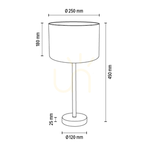 Prata Table Lamp, 1xE27, Max. 40W, Chrome Metal / Transparent PVC Cable / Silver Lampshade, Ø25 cm small 6
