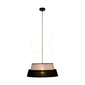 Preto Pepito Pendant Light, 1xE27, Max. 60W, Black Metal/Black Braided Cable/Pepitka-Black Lampshade, Ø50 cm small 1