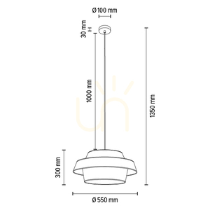 Preto Gold Pendant Light, 1xE27, Max. 60W, Black Metal/Black Braided Cable/Black and Gold Lampshade, Ø55 cm small 4