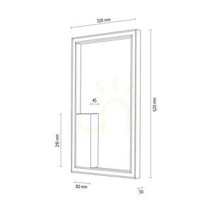 Ramme "In&amp;Out" Wall Sconce, 1xLED, 3000K, 28W, Oiled Oak, with Touch Dimmer, 32 cm small 3