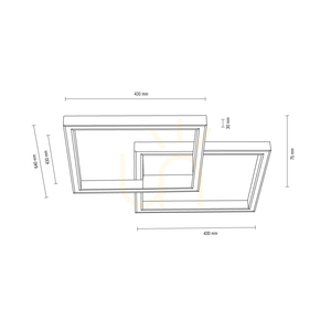 Ramme Ceiling Light, 1xLED, 3000K, 48W, Oiled Oak, with Remote Control, 64 cm small 4