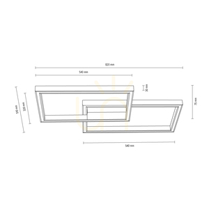 Ramme Ceiling Light, 1xLED, 3000K, 48W, Oiled Oak, with Remote Control, 82 cm small 6