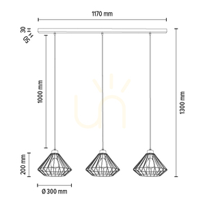 Britop RAQUELLE 187119304 Pendant Light, 3 × E27, Black and Oiled Oak, 117 cm small 4