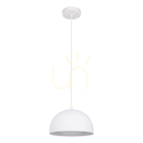 Check Ray Pendant Light, Includes 1x LED 3000K 10W, White Metal/Transparent PVC Cable, Ø25.5 cm