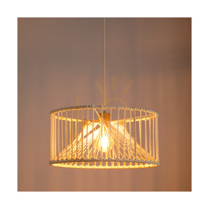 Reve Pendant Light, 1xE27, Max. 15W LED, Oiled Oak/Natural, Braided Cable/Cream-Colored Braided Cotton Cord, Ø50 cm small 4