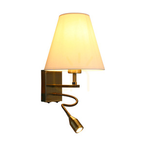 Relax Wall Sconce: 1xE27 (Max. 60W), 1xLED 3000K 1W, Metal Patina/White, 25 cm Lampshade small 1