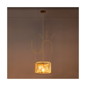 Reve Pendant Light, 1xE27, Max. 15W LED, Oiled Oak/Natural, Braided Cable/Cream-Colored Braided Cotton Cord, Ø30 cm small 2