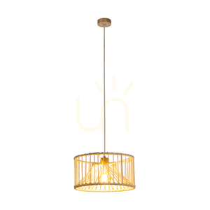 Reve Pendant Light, 1xE27, Max. 15W LED, Oiled Oak/Natural, Braided Cable/Cream-Colored Braided Cotton Cord, Ø40 cm small 1
