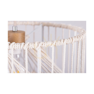 Reve Pendant Light, 1xE27, Max. 15W LED, Oiled Oak/Natural, Braided Cable/Cream-Colored Braided Cotton Cord, Ø40 cm small 2