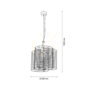 Ringo Pendant Light, 1xE27, Max. 60W, Black Metal/Black PVC Cable, Ø28 cm small 2