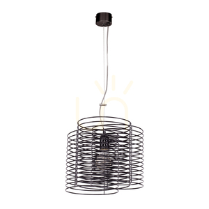 Ringo Pendant Light, 1xE27, Max. 60W, Black Metal/Black PVC Cable, Ø28 cm small 0