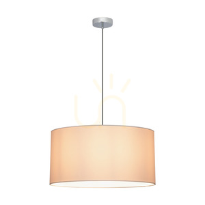 Rima Pendant Light, 1xE27, Max. 60W, Chrome Metal/Anthracite Braided Cable/Gray Lampshade, Ø50 cm small 1